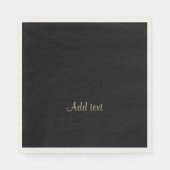 テンプレート、金ゴールド文字の真夜中の黒 スタンダードランチョンナプキン (正面)