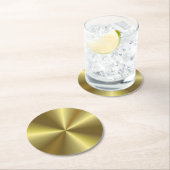 テンプレート·金ゴールド·メタリック·ルッエレガントク ラウンドペーパーコースター (インサイチュ)