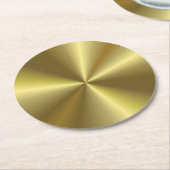 テンプレート·金ゴールド·メタリック·ルッエレガントク ラウンドペーパーコースター (アングル)