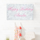 テンプレート、銀、グリッター、魅力、のど、幸せな休日、w 横断幕 (インサイチュ)