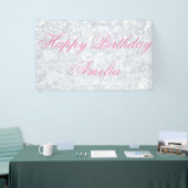 テンプレート、銀、グリッター、魅力、のど、幸せな休日、w 横断幕 (トレードショー)