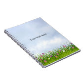 テンプレート、青い空と草花。 ノートブック (右側)