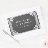 テンプレート – 黒板の背景縁ど付き/ 長方形シール (封筒)