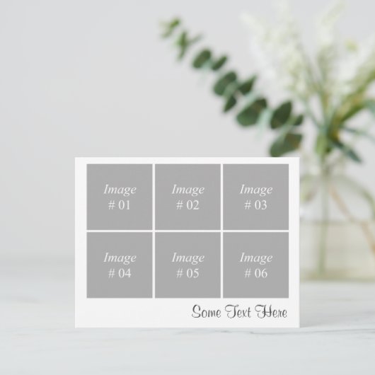 テンプレート(6つの正方形の画像と文字) ポストカード (スタンド正面)