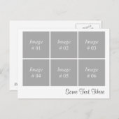 テンプレート(6つの正方形の画像と文字) ポストカード (正面/裏面)