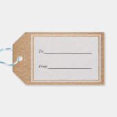 テンプレート- Burlapバックグラウンド ギフトタグ (裏面横)