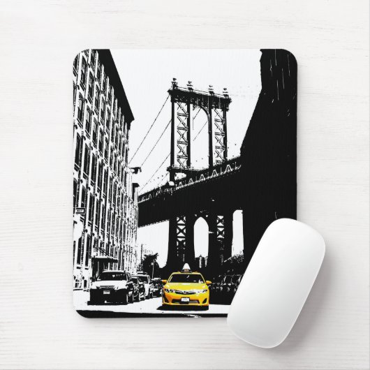テンプレートNYCニューヨークシティイエロータクシーブルックリン マウスパッド (マウス)