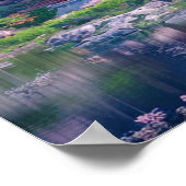 テンプ伝統的ル日本のバイザcalm lake ポスター (角)