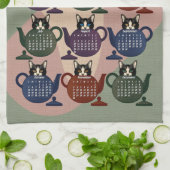 テンペスト猫かわいい2025年カレンダー キッチンタオル (折り畳み)