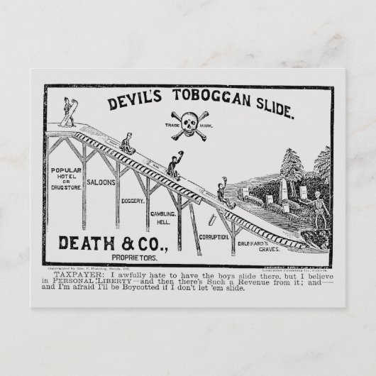 テンペランス運動, 1887 ポストカード (正面)