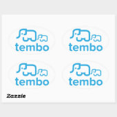 テンボ楕円ステッカー 楕円形シール (シート)