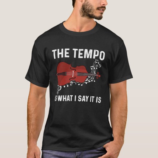 テンポはジャズコントラバスDouble Bと言う Tシャツ (正面)