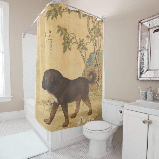 テン素晴らしハウンズ – カンニ（チベットの山犬） シャワーカーテン (インサイチュ)