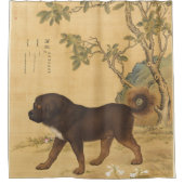 テン素晴らしハウンズ – カンニ（チベットの山犬） シャワーカーテン (正面)