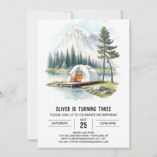 テン素朴ティング子供の誕生日 招待状 (正面)