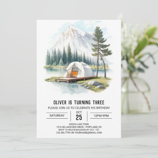 テン素朴ティング子供の誕生日 招待状 (スタンド正面)