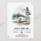 テン素朴ティング子供の誕生日 招待状 (正面/裏面)