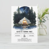 テン素朴トと木の誕生日招待状 招待状 (スタンド正面)