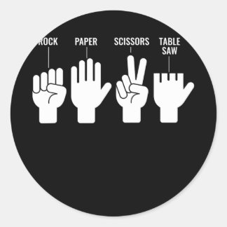 テーおもしろいブルソーウッドワーカージョークトップNOフィンガーパパ ラウンドシール