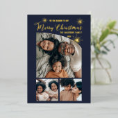 テーパーエレガントトのトップ3写真メリークリスマス 箔シーズンカード (立ち正面)