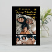 テーパーエレガントトのトップ3写真メリークリスマス 箔シーズンカード (立ち正面)