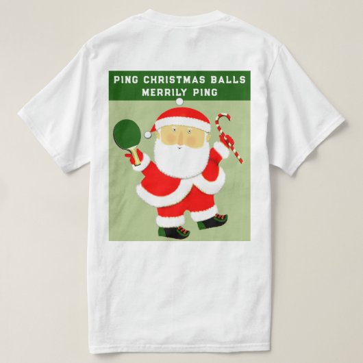 テーブおもしろいルテニスクリスマスTシャツ Tシャツ (デザイン裏面)