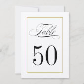 テーブエレガントルナンバーカード無地の金ゴールド縁ど 招待状 (正面)