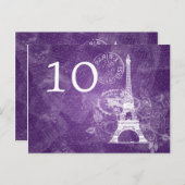 テーブエレガントルナンバーロマンティックパリパープル ポストカード (正面/裏面)