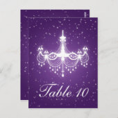 テーブエレガントル番号きらめくシャンデリア紫 ポストカード (正面/裏面)