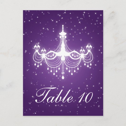 テーブエレガントル番号きらめくシャンデリア紫 ポストカード (正面)