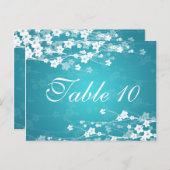 テーブエレガントル番号さくらんぼブロッサムブルー ポストカード (正面/裏面)