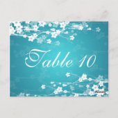 テーブエレガントル番号さくらんぼブロッサムブルー ポストカード (裏面)