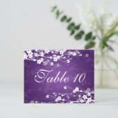 テーブエレガントル番号さくらんぼ咲く紫 ポストカード (スタンド正面)