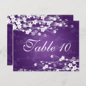 テーブエレガントル番号さくらんぼ咲く紫 ポストカード (正面/裏面)