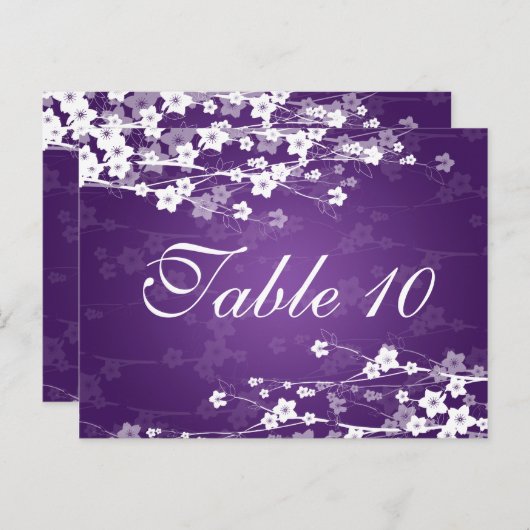 テーブエレガントル番号さくらんぼ咲く紫 ポストカード (正面/裏面)