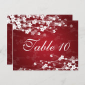 テーブエレガントル番号さくらんぼ花赤 ポストカード (正面/裏面)