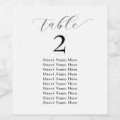 テーブエレガントル番号ゲスト名白黒 ワインラベル (シングルラベル)