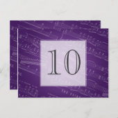 テーブエレガントル番号シートミュージックパープル ポストカード (正面/裏面)