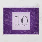 テーブエレガントル番号シートミュージックパープル ポストカード (裏面)