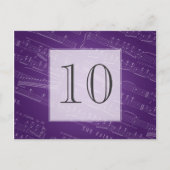 テーブエレガントル番号シートミュージックパープル ポストカード (正面)