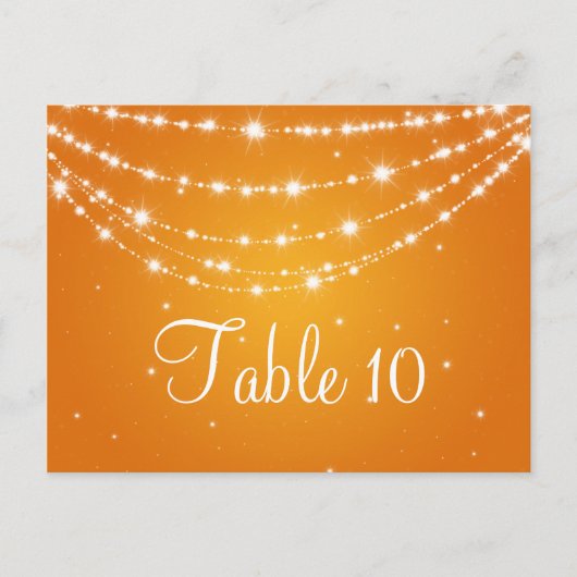 テーブエレガントル番号チェインきらめくオレンジ ポストカード (正面)