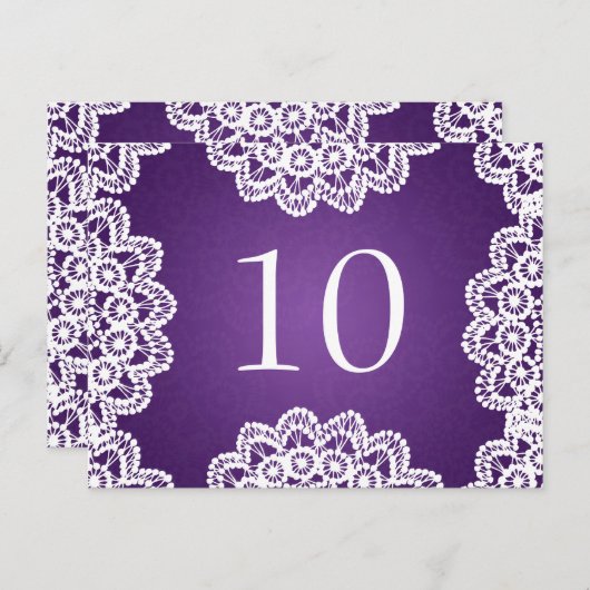 テーブエレガントル番号ヴィンテージレース紫 ポストカード (正面/裏面)