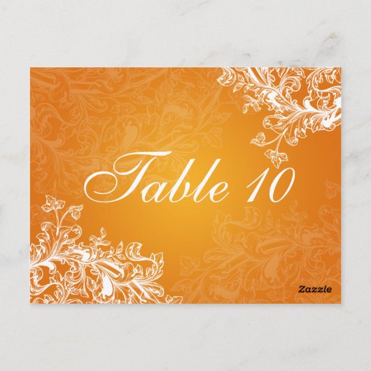 テーブエレガントル番号ヴィンテージ渦巻きオレンジ ポストカード (裏面)