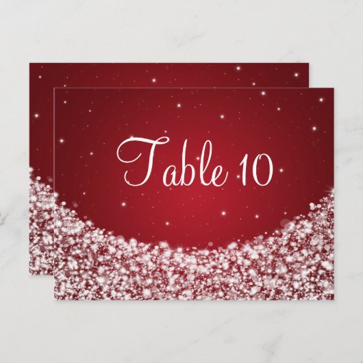 テーブエレガントル番号星輝く赤 ポストカード (正面/裏面)