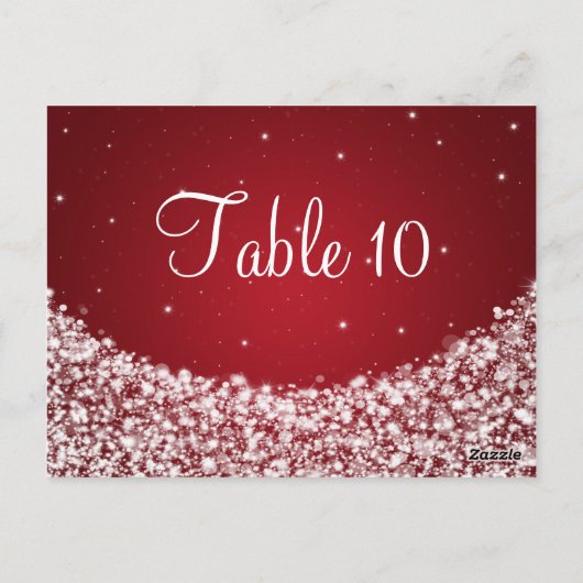 テーブエレガントル番号星輝く赤 ポストカード (裏面)