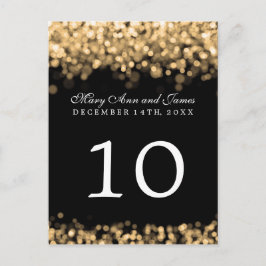 テーブエレガントル番号金ゴールドライト ポストカード