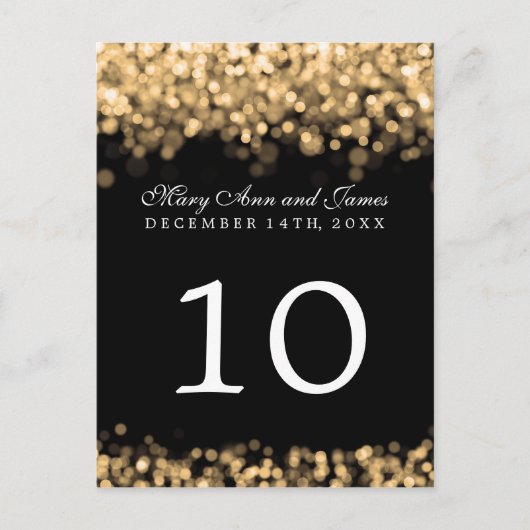 テーブエレガントル番号金ゴールドライト ポストカード (正面)