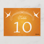 テーブエレガントル番号鳥とダイヤモンドオレンジ ポストカード (裏面)