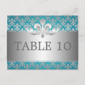 テーブエレガントル番号(紋章の)フラ・ダ・リ青 ポストカード (正面)