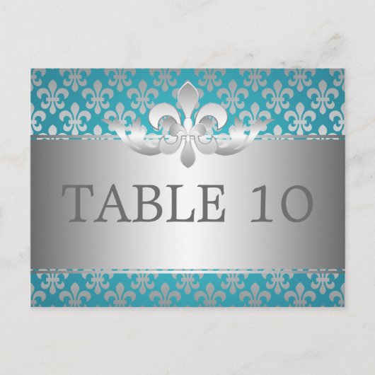 テーブエレガントル番号（紋章の）フラ・ダ・リ青 ポストカード (正面)